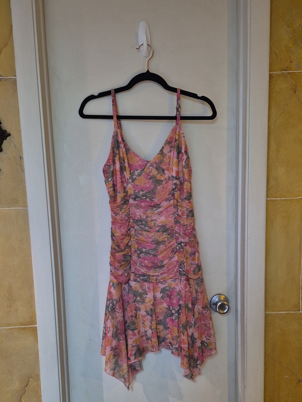 wild fable Pink Floral High-Low Spaghetti-Strap Dress